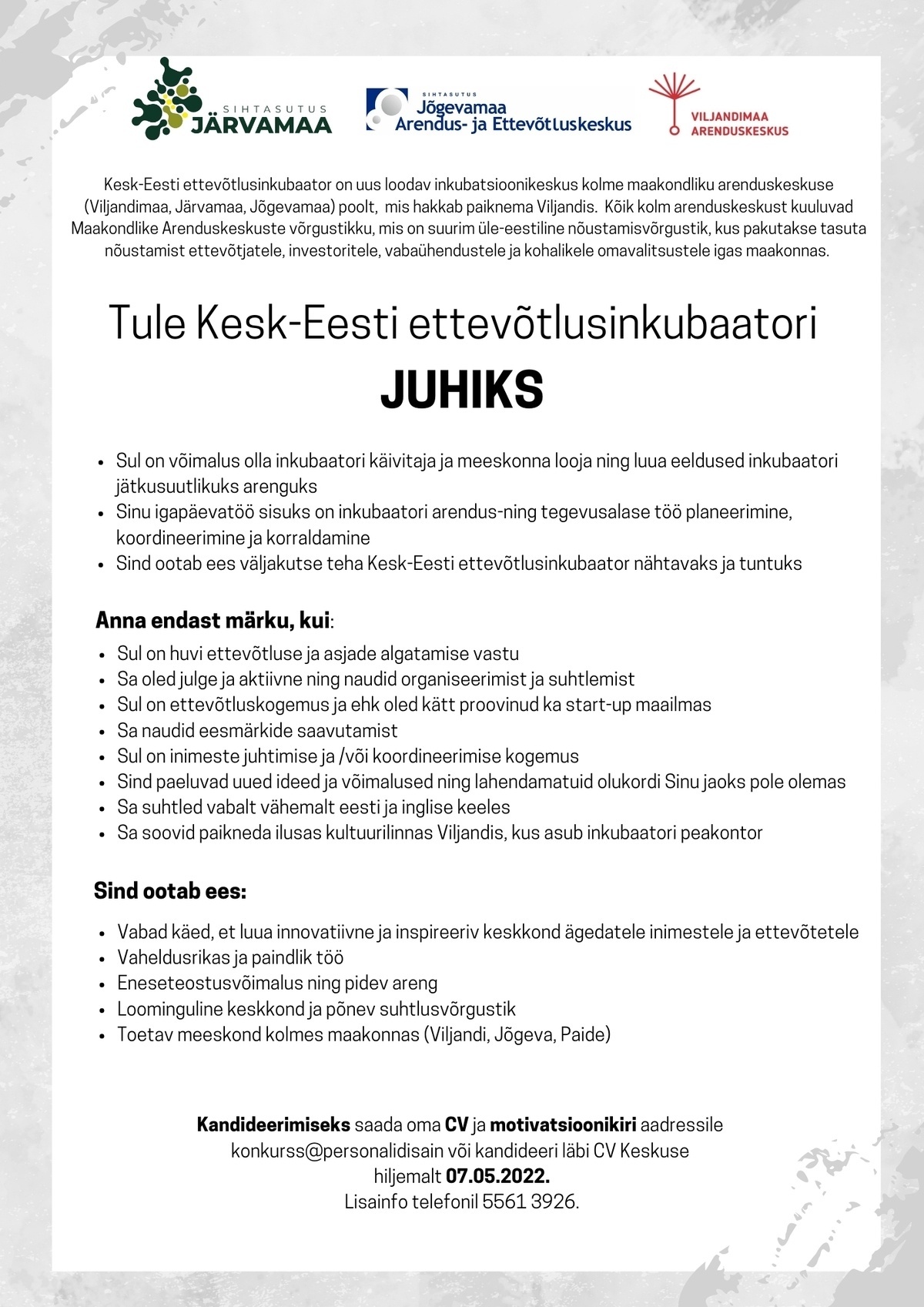 Kesk-Eesti ettevõtlusinkubaatori juht